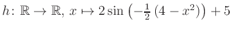 $ h \colon \mathbb{R} \to \mathbb{R},\, x \mapsto 2\sin\left(-\frac{1}{2}\left(4-x^2\right)\right)+5$