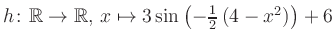 $ h \colon \mathbb{R} \to \mathbb{R},\, x \mapsto 3\sin\left(-\frac{1}{2}\left(4-x^2\right)\right)+6$