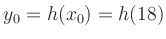 $ y_0 = h(x_0) = h(18)$