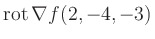 $ \operatorname{rot} \nabla f(2,-4,-3)$