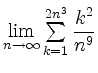 $ \lim\limits_{n\to\infty}\sum\limits_{k=1}^{2n^3}\dfrac{k^2}{n^9}$