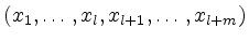 $ (x_1,\dots,x_l,x_{l+1},\dots,x_{l+m})$