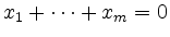 $ x_1+\cdots+x_m=0$