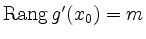 $ \operatorname{Rang } g'(x_0)=m$