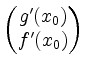 $ \begin{pmatrix}g'(x_0) \\ f'(x_0)\end{pmatrix}$