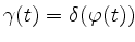 $ \gamma(t) = \delta(\varphi(t))$