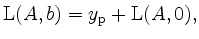 $\displaystyle \mathrm{L}(A,b) = y_\mathrm{p} + \mathrm{L}(A,0),
$