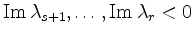 $ \operatorname{Im }\lambda_{s+1},\dots,\operatorname{Im }\lambda_r < 0$