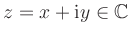 $ z=x+\textrm{i}y\in\mathbb{C}$