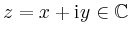 $ z=x+\textrm{i}y\in\mathbb{C}$